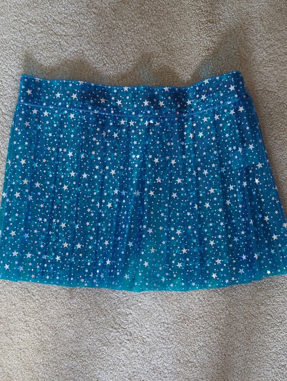Dolls Kill Teal & Blue Star Pleated Mini Skirt